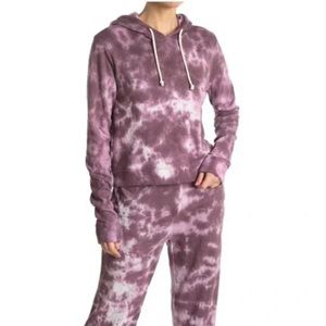 Threads 4 Thought ROE TIE DYE DRAWSTRING HOODIE OPEN PURPLE2 NWT Small